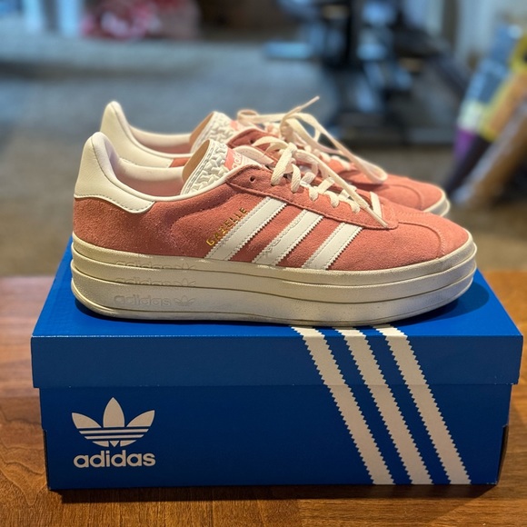 adidas Shoes - Adidas Gazelle Pink and White Sneakers
